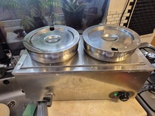 Stainless Steel Electric Food Warmer Temperature Control with Lids, Drain Tap