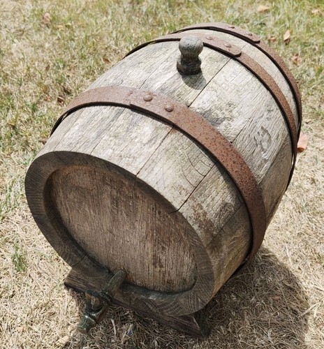 Vintage tabletop oak barrel - tabletop,