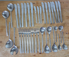 36 PIECES OF MID CENTURY RETRO VINERS STUDIO BARK STAINLESS STEEL CUTLERY