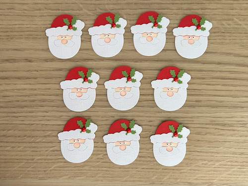 Christmas santa heads x10 - christmas,