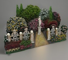 Dolls house resin gated statue garden scene RARE  in 1/12th scale  