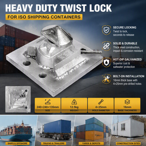 Shipping container twist lock - twist,