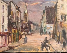 1950s Painting Original Street