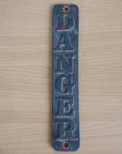 Vintage Railway Danger Sign Metal Alluminium Plate 8.25"