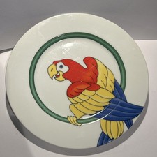 Vintage Fitz & Floyd "Parrot in Ring" Salad Dessert Bird Plate 7.5” Parrot