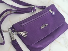 Kipling Small Purple Crossbody Bag/Clutch with Monkey Brand New Without Tags 
