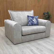 DFS 'Serenis' Cuddler Chair Silver Rest Velvet Loveseat Single Seat RRP £900 NEW