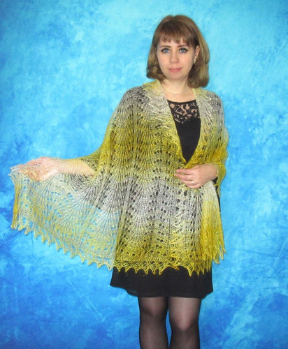 Yellow scarf russian orenburg - scarf,,