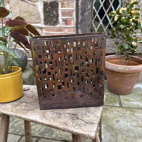 Vintage candle holder copper - candle,