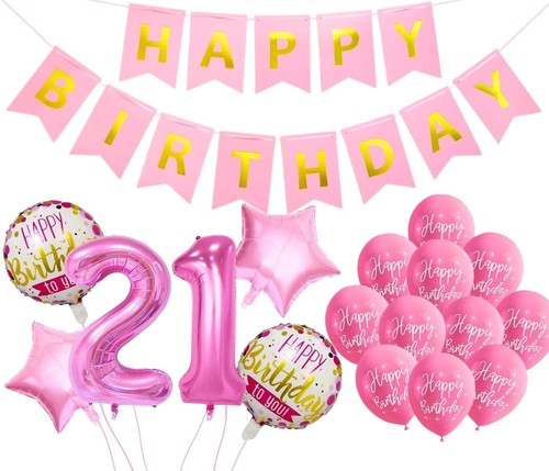 Pink 21st birthday - 21st, decorations