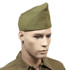 WW2 US PX Type Garrison Cap - No Piping - Reproduction - Khaki