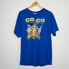 Mighty Morphin Power Rangers T-Shirt Men's Size L Blue Graphic Print