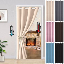 Thermal Door Curtain Blackout Eyelet Ring Top Window Panel Drapes Single Curtain
