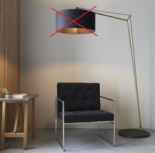 Angular Oversized arched overreach Floor Light in Matt Brass  (NO SHADE)