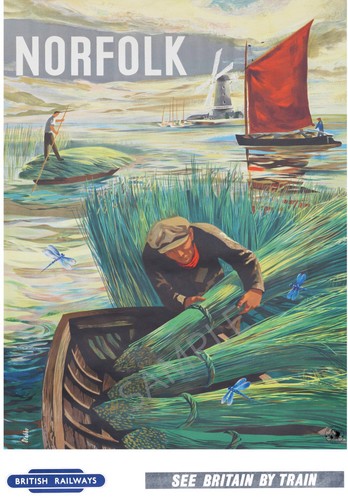 Vintage railway poster norfolk - vintage,