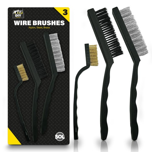 3pk wire brush set - 3pk, brass