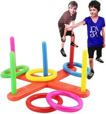 Ring Toss Game for Kids Rustic Indoor Outdoor Game for Yard Garden Family