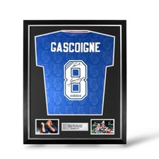 Paul Gascoigne ‘Gazza’ Signed Rangers 1996/97 Home Shirt- Deluxe Framed