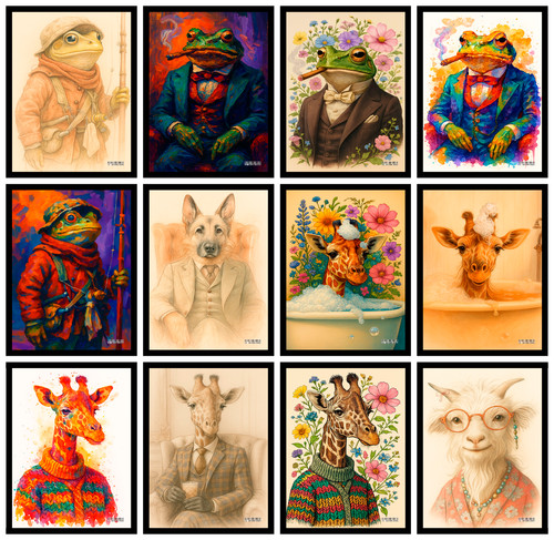 Trendy animal posters frog dog - trendy,