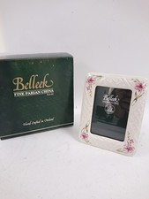 Belleek Country Trellis 3x5 Photo Frame Fine Parian China Ireland Collectible 