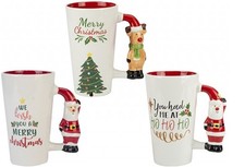 16oz Tall Christmas Character Novelty Mugs Choice of 3 Designs Gift Tea Hot Choc