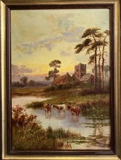 Antique oil painting - oil,