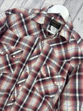 Rustler Wrangler Pearl Snap Shirt Mens Size Large Check Western Cowboy Rodeo