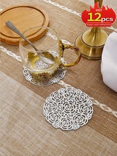 Gold Rose PVC Drink Coasters