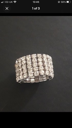 Silver tone clear - tone, crystal