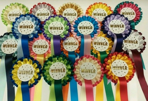 Winner well done - done, rosettes