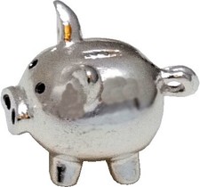 Dollhouse Silver Metal Piggy