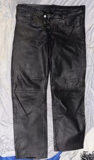 Vera Pelle Italian leather 5 Pocket Jeans 34W 28l Black Nubuck