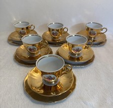 Bondware Fine China Vintage 1940’s 18 Piece Gold Plated Tea Espresso Coffee Set