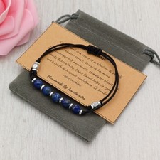 Handmade Natural Adjustable 6mm Crystal Healing Chakra Gemstone Bead Bracelet.