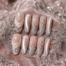 Handmade Goth Glam Press On