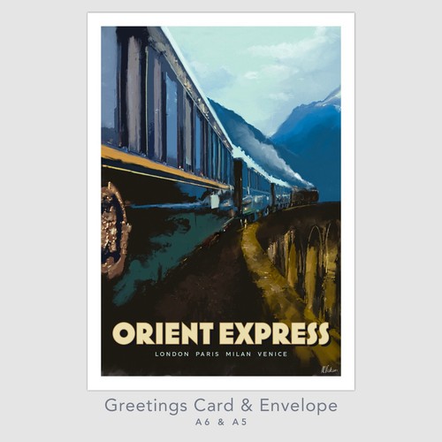 Orient express greetings card - greetings,
