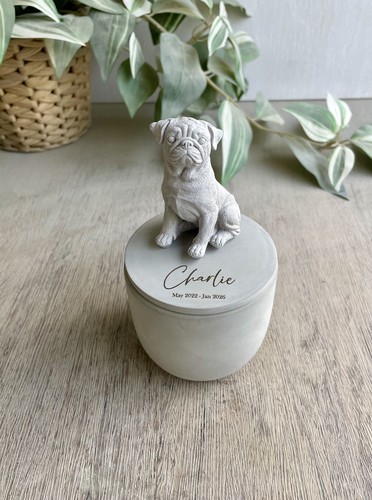 Personalised pug dog urn - dog, /