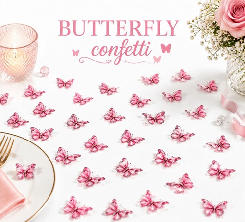 Pink butterfly confetti - pink,