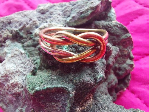 Handmade copper love - copper, knot