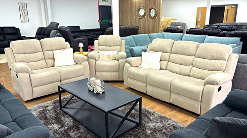 Beige fabric reclining - beige, 3