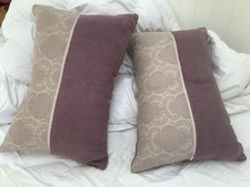 Linen Large Cushions Professionally Made Pair With Feather Pad X 2