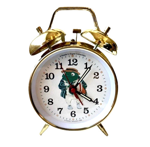 Vtg toad alarm clock - alarm, wind