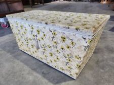 Vintage 20thC 1960's padded cedar slope sided blanket washing box coffer trunk