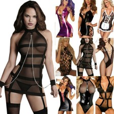 Women Sexy Lingerie Cosplay SM Uniform Maid Costume Fancy Dress Sleepwear Outfit