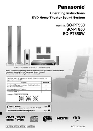 Panasonic pt550 pt850 - sa-pt550, sa-pt850