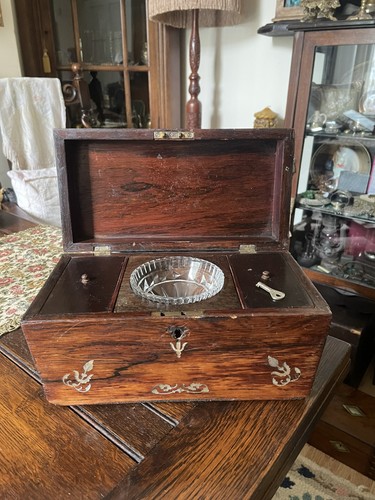 1870 georgian wood tea caddy - georgian,