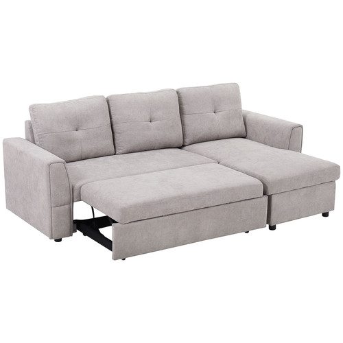 Homcom linen look - linen-look, l-shape