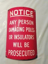 Railway telegraph pole enamel