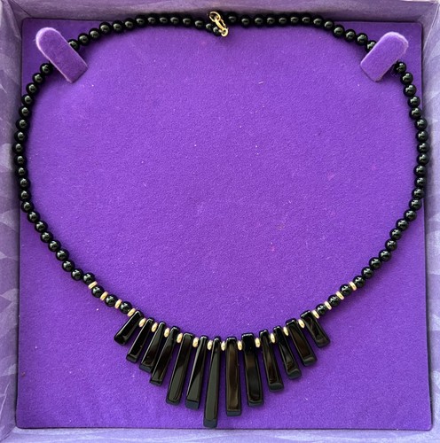 9ct gold and black onyx - black,