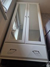 IKEA TYSSEDAL Wardrobe White/Mirror Glass With Draw